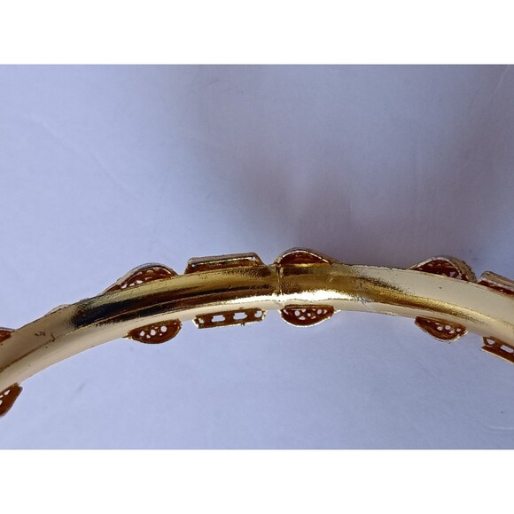 Traditional Indian Bangle Bracelet Hollow Gold Plated 9 Inches - Picture 3 of 4